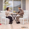 image:imageVINGLI Outdoor Dining Chairs Heavy Duty 330 LBS Wooden Patio Chairs with Comfortable Backrest Solid Wood Patio Dining Chairs Garden Chairs for Yard Front Porch and Deck White 1 PCS