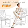 image:imageVINGLI Outdoor Dining Chairs Heavy Duty 330 LBS Wooden Patio Chairs with Comfortable Backrest Solid Wood Patio Dining Chairs Garden Chairs for Yard Front Porch and Deck White 1 PCS