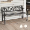 image:imageVINGLI Outdoor Metal Bench wPVC Back  All Weather Resistant Black Garden Patio Bench for Entryway Front Porch Entryway Decor Deck Black TulipBlack
