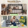 image:imageVINGLI Outdoor Metal Bench wPVC Back  All Weather Resistant Black Garden Patio Bench for Entryway Front Porch Entryway Decor Deck Black TulipBlack