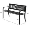 image:imageVINGLI Outdoor Metal Bench wPVC Back  All Weather Resistant Black Garden Patio Bench for Entryway Front Porch Entryway Decor Deck Black TulipBlack