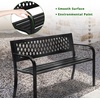 image:imageVINGLI Outdoor Metal Bench wPVC Back  All Weather Resistant Black Garden Patio Bench for Entryway Front Porch Entryway Decor Deck Black TulipBlack