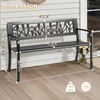 image:imageVINGLI Outdoor Metal Bench wPVC Back  All Weather Resistant Black Garden Patio Bench for Entryway Front Porch Entryway Decor Deck Black TulipBlack