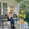 image:imageVINGLI Outdoor Metal Bench wPVC Back  All Weather Resistant Black Garden Patio Bench for Entryway Front Porch Entryway Decor Deck Black TulipBlack