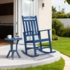 image:imageVINGLI Outdoor Rocking Chair with Footrest Wooden Rocking Chair with 450 LBS Weight Capacity Patio Rocker with Comfortable Backrest for Garden Yard Navy Blue 2PCSBlue