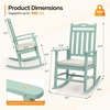 image:imageVINGLI Outdoor Rocking Chair with Footrest Wooden Rocking Chair with 450 LBS Weight Capacity Patio Rocker with Comfortable Backrest for Garden Yard Navy Blue 2PCSMine Green