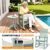 image:imageVINGLI Outdoor Rocking Chair with Footrest Wooden Rocking Chair with 450 LBS Weight Capacity Patio Rocker with Comfortable Backrest for Garden Yard Navy Blue 2PCSMine Green