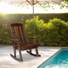 image:imageVINGLI Outdoor Rocking Chair with Footrest Wooden Rocking Chair with 450 LBS Weight Capacity Patio Rocker with Comfortable Backrest for Garden Yard Navy Blue 2PCSRustic