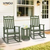 image:imageVINGLI Outdoor Rocking Chair with Footrest Wooden Rocking Chair with 450 LBS Weight Capacity Patio Rocker with Comfortable Backrest for Garden Yard Navy Blue 2PCSDark Green