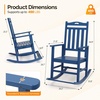 image:imageVINGLI Outdoor Rocking Chair with Footrest Wooden Rocking Chair with 450 LBS Weight Capacity Patio Rocker with Comfortable Backrest for Garden Yard Navy Blue 2PCSBlue