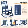 image:imageVINGLI Outdoor Rocking Chair with Footrest Wooden Rocking Chair with 450 LBS Weight Capacity Patio Rocker with Comfortable Backrest for Garden Yard Navy Blue 2PCSBlue