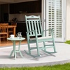 image:imageVINGLI Outdoor Rocking Chair with Footrest Wooden Rocking Chair with 450 LBS Weight Capacity Patio Rocker with Comfortable Backrest for Garden Yard Navy Blue 2PCSMine Green