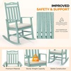 image:imageVINGLI Outdoor Rocking Chair with Footrest Wooden Rocking Chair with 450 LBS Weight Capacity Patio Rocker with Comfortable Backrest for Garden Yard Navy Blue 2PCSMine Green