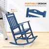 image:imageVINGLI Outdoor Rocking Chair with Footrest Wooden Rocking Chair with 450 LBS Weight Capacity Patio Rocker with Comfortable Backrest for Garden Yard Navy Blue 2PCSBlue