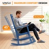 image:imageVINGLI Outdoor Rocking Chair with Footrest Wooden Rocking Chair with 450 LBS Weight Capacity Patio Rocker with Comfortable Backrest for Garden Yard Navy Blue 2PCSBlue