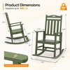 image:imageVINGLI Outdoor Rocking Chair with Footrest Wooden Rocking Chair with 450 LBS Weight Capacity Patio Rocker with Comfortable Backrest for Garden Yard Navy Blue 2PCSDark Green