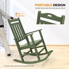 image:imageVINGLI Outdoor Rocking Chair with Footrest Wooden Rocking Chair with 450 LBS Weight Capacity Patio Rocker with Comfortable Backrest for Garden Yard Navy Blue 2PCSDark Green
