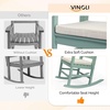 image:imageVINGLI Outdoor Rocking Chair with Footrest Wooden Rocking Chair with 450 LBS Weight Capacity Patio Rocker with Comfortable Backrest for Garden Yard Navy Blue 2PCSMine Green