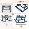 image:imageVINGLI Outdoor Rocking Chair with Footrest Wooden Rocking Chair with 450 LBS Weight Capacity Patio Rocker with Comfortable Backrest for Garden Yard Navy Blue 2PCSBlue