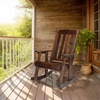 image:imageVINGLI Outdoor Rocking Chair with Footrest Wooden Rocking Chair with 450 LBS Weight Capacity Patio Rocker with Comfortable Backrest for Garden Yard Navy Blue 2PCSRustic
