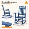 image:imageVINGLI Outdoor Rocking Chair with Footrest Wooden Rocking Chair with 450 LBS Weight Capacity Patio Rocker with Comfortable Backrest for Garden Yard Navy Blue 2PCSBlue