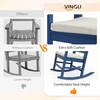 image:imageVINGLI Outdoor Rocking Chair with Footrest Wooden Rocking Chair with 450 LBS Weight Capacity Patio Rocker with Comfortable Backrest for Garden Yard Navy Blue 2PCSNavy Blue