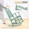 image:imageVINGLI Outdoor Rocking Chair with Footrest Wooden Rocking Chair with 450 LBS Weight Capacity Patio Rocker with Comfortable Backrest for Garden Yard Navy Blue 2PCSMine Green