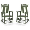 image:imageVINGLI Outdoor Rocking Chair with Footrest Wooden Rocking Chair with 450 LBS Weight Capacity Patio Rocker with Comfortable Backrest for Garden Yard Navy Blue 2PCSDark Green