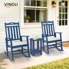 image:imageVINGLI Outdoor Rocking Chair with Footrest Wooden Rocking Chair with 450 LBS Weight Capacity Patio Rocker with Comfortable Backrest for Garden Yard Navy Blue 2PCSNavy Blue