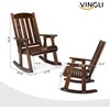 image:imageVINGLI Outdoor Rocking Chair with Footrest Wooden Rocking Chair with 450 LBS Weight Capacity Patio Rocker with Comfortable Backrest for Garden Yard Navy Blue 2PCSRustic