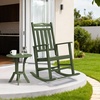 image:imageVINGLI Outdoor Rocking Chair with Footrest Wooden Rocking Chair with 450 LBS Weight Capacity Patio Rocker with Comfortable Backrest for Garden Yard Navy Blue 2PCSDark Green
