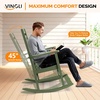 image:imageVINGLI Outdoor Rocking Chair with Footrest Wooden Rocking Chair with 450 LBS Weight Capacity Patio Rocker with Comfortable Backrest for Garden Yard Navy Blue 2PCSDark Green