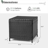 image:imageVINGLI Outdoor Side Table with Storage 27Gallon Patio Deck Box Outdoor Wicker Side Table for Poolside Balcony Storage Table Brown SquareBlack