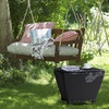 image:imageVINGLI Outdoor Side Table with Storage 27Gallon Patio Deck Box Outdoor Wicker Side Table for Poolside Balcony Storage Table Brown SquareBlack