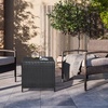 image:imageVINGLI Outdoor Side Table with Storage 27Gallon Patio Deck Box Outdoor Wicker Side Table for Poolside Balcony Storage Table Brown SquareBlack