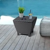image:imageVINGLI Outdoor Side Table with Storage 27Gallon Patio Deck Box Outdoor Wicker Side Table for Poolside Balcony Storage Table Brown SquareBlack