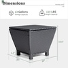 image:imageVINGLI Outdoor Side Table with Storage 27Gallon Patio Deck Box Outdoor Wicker Side Table for Poolside Balcony Storage Table Brown SquareBlack