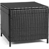 image:imageVINGLI Outdoor Side Table with Storage 27Gallon Patio Deck Box Outdoor Wicker Side Table for Poolside Balcony Storage Table Brown SquareBlack