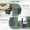 image:imageVINGLI Outdoor Side Table with Storage 27Gallon Patio Deck Box Outdoor Wicker Side Table for Poolside Balcony Storage Table Brown SquareBlack