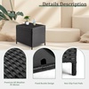 image:imageVINGLI Outdoor Side Table with Storage 27Gallon Patio Deck Box Outdoor Wicker Side Table for Poolside Balcony Storage Table Brown SquareBlack