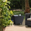 image:imageVINGLI Outdoor Side Table with Storage 27Gallon Patio Deck Box Outdoor Wicker Side Table for Poolside Balcony Storage Table Brown SquareBlack
