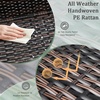 image:imageVINGLI Outdoor Side Table with Storage 27Gallon Patio Deck Box Outdoor Wicker Side Table for Poolside Balcony Storage Table Brown SquareBrown