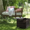 image:imageVINGLI Outdoor Side Table with Storage 27Gallon Patio Deck Box Outdoor Wicker Side Table for Poolside Balcony Storage Table Brown SquareBrown