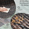 image:imageVINGLI Outdoor Side Table with Storage 27Gallon Patio Deck Box Outdoor Wicker Side Table for Poolside Balcony Storage Table Brown SquareBrown