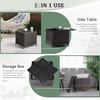 image:imageVINGLI Outdoor Side Table with Storage 27Gallon Patio Deck Box Outdoor Wicker Side Table for Poolside Balcony Storage Table Brown SquareBrown