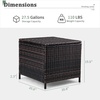 image:imageVINGLI Outdoor Side Table with Storage 27Gallon Patio Deck Box Outdoor Wicker Side Table for Poolside Balcony Storage Table Brown SquareBrown