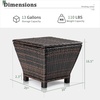image:imageVINGLI Outdoor Side Table with Storage 27Gallon Patio Deck Box Outdoor Wicker Side Table for Poolside Balcony Storage Table Brown SquareBrown