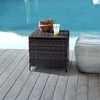 image:imageVINGLI Outdoor Side Table with Storage 27Gallon Patio Deck Box Outdoor Wicker Side Table for Poolside Balcony Storage Table Brown SquareBrown