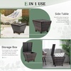 image:imageVINGLI Outdoor Side Table with Storage 27Gallon Patio Deck Box Outdoor Wicker Side Table for Poolside Balcony Storage Table Brown SquareBrown