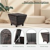 image:imageVINGLI Outdoor Side Table with Storage 27Gallon Patio Deck Box Outdoor Wicker Side Table for Poolside Balcony Storage Table Brown SquareBrown